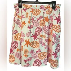 Sailor - Sailor Sz M White Pink Pineapple Summer Casual Side Pocket Skirt